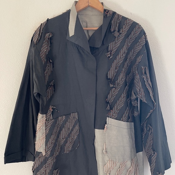 BABETTE Artsy Patchwork Charcoal Grey Jacket is NWOT! Pit to Pit is 21.5" - Picture 1 of 5